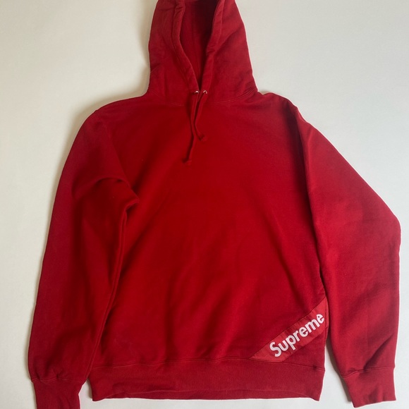 all red supreme hoodie